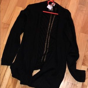 Black crocheted cardigan